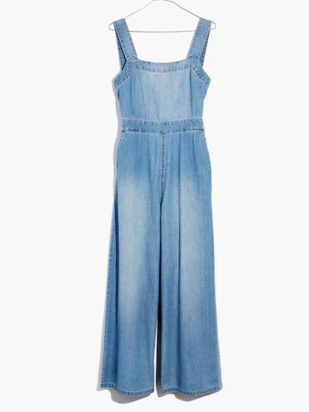 Madewell Denim Apron Bow Back Jumpsuit
